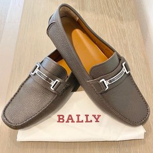 Bally Drulio Chocolate Calf Grained Bit Loafers